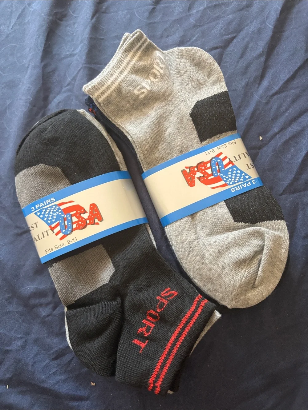 SPORT Low-Cut Athletic Socks Pack — Black & Gray